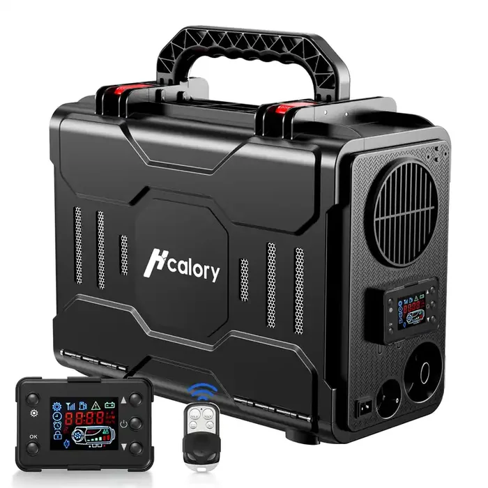 Hcalory 12V Portable Diesel Air Heater, 5Kw All-In-One Diesel Parking Heater, Parking Bunk Heater With Remote Control, And Lcd Monitor For Car Trucks Boat Bus Rv Motor-Homes And Camper