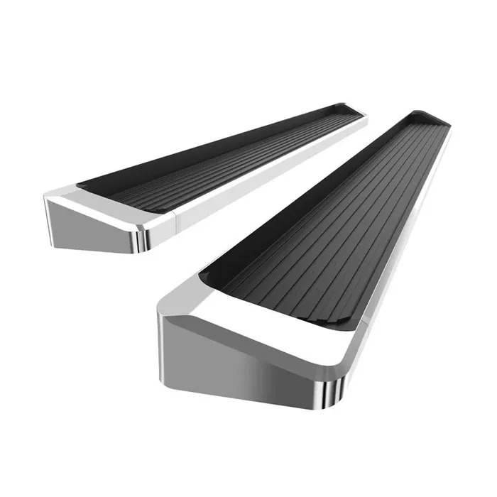 Hd Ridez Running Board 6‘ Silver Compatible With Chevy Silverado Gmc Sierra 1500 2007-2018 Crew Cab & 2500 3500 Hd 2019 Crew Cab (Exclude 07 Classic) (Nerf Bar Side Steps)