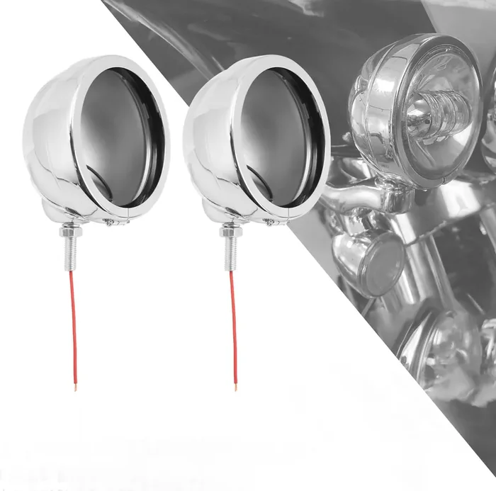 Hdbubalus Motorcycle Fog Lights 4.5 Inch Housing Fog Lamp Mounting Bracket 4.5‘ Led Passing Lights Housing Fit For Harley Chrome