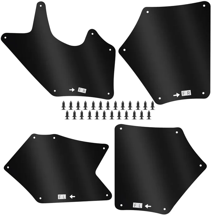 Hecasa Front Splash Guards Fender Liner Shields W/Clips Compatible With 2007-2022 Toyota Tundra Sequoia Replace For 53737-0C030 53736-0C030 53739-0C020 Apron Seal Mud Flaps Mudflaps Mudguards 4Pcs