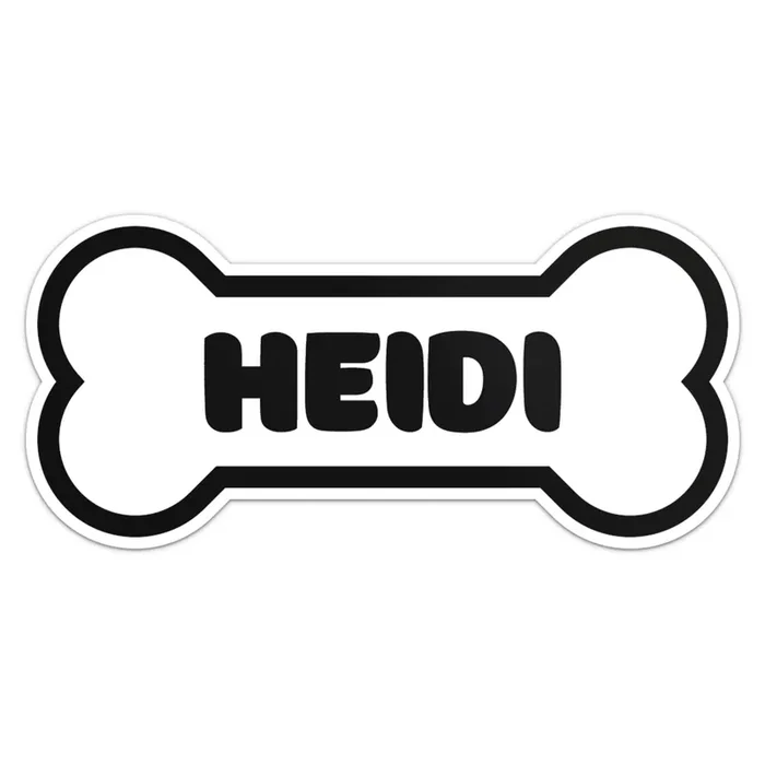Heidi Dog Name Sticker – Waterproof Vinyl Decal For Car Bumper, Laptop, Water Bottle, Wall, And Window, Size – 6‘‘ Longer Side
