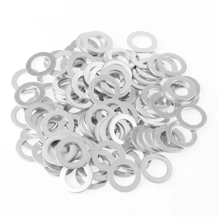 Helifouner 100 Pieces M10X16X1.0Mm Automotive Drain Plug Gaskets, Oil Crush Washers, Aluminum Flat Washers, Inner Diameter 10Mm, Outer Diameter 16Mm, Thickness 1.0Mm