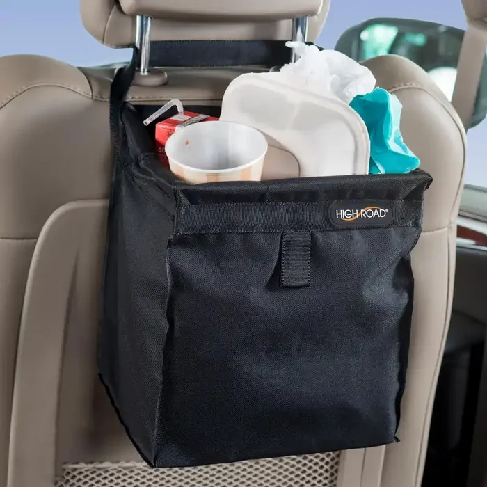 High Road Trashstash Hanging Car Garbage Bag With Push-Close Lid And Waterproof Bin For Car, Suv And Truck Seat Backs – Holds 3