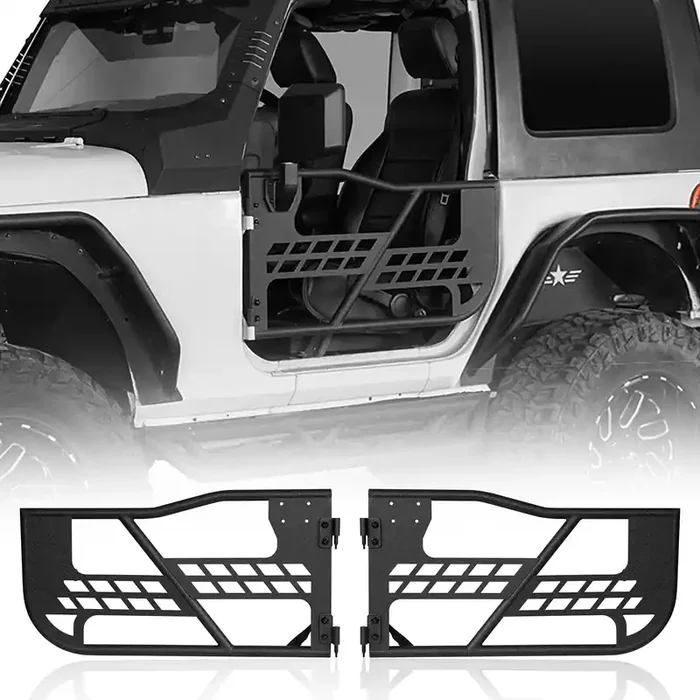 Hooke Road Wrangler Jk 2 Doors Tube Half Door Guards For 2007-2018 Jeep Wrangler Jk (2-Door Only)