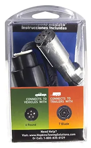 Hopkins Towing Solution 47435B 6 Round To 7 Blade Flex Adapter 6 Round To 7 Blade Flex Adapter