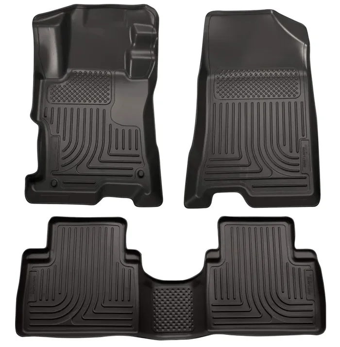 Husky Liners – Weatherbeater Fits 2008 – 2012 Honda Accord 4 Door – Front & 2Nd Row Liner – Black, 3 Pc. 98401