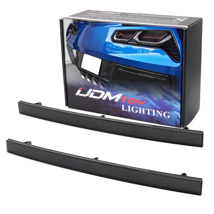 Ijdmtoy Smoked Lens Rear Bumper Reflector Lenses Compatible With 2014-19 Chevrolet C7 Corvette, Oe-Spec Lh Rh Assembly