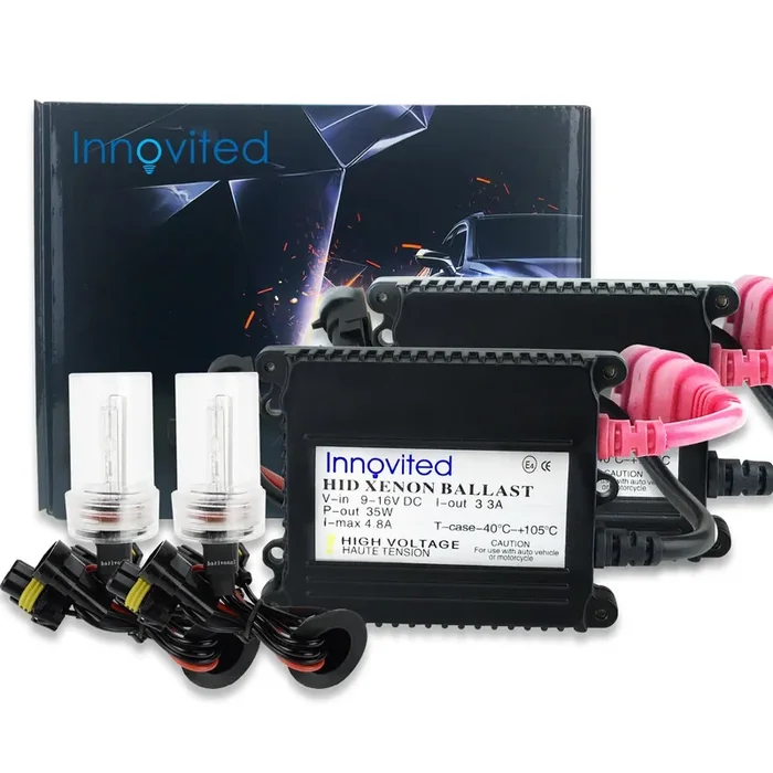 Innovited 35W Dc Slim Digital Ballast X 1 Pair With Hid Xenon Bulb X 1 Pair Bundle – H7 – 8000K – Ice Blue