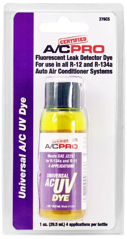 Interdynamics Certified A/C Pro Car Air Conditioner Leak Detector Dye, Detection Uv Dye Detects Leaks In R-12 And R-134A Conditi