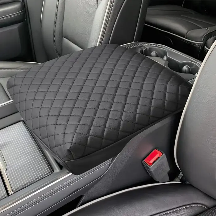 Issyauto Center Console Cover Armrest Lid Cover Compatible With 2009-2024 Ram, Leather Arm Rest Covering For Car, Well-Make Dura