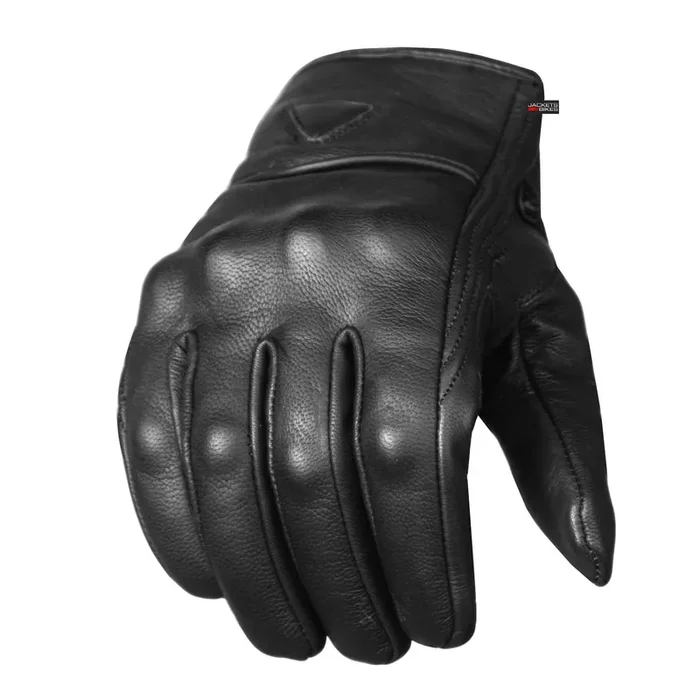 Jackets 4 Bikes Men‘S Premium Leather Street Motorcycle Protective Cruiser Biker Gel Gloves Blackwhite Xl