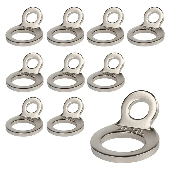 Jchl Stainless Steel Tie-Down Anchors Hooks Multi-Purpose Dirt Bike Tie Down Strap Rings For Motorcycle Dirtbike Atv Trailer Truck Rosa-Gold (10-Pack)
