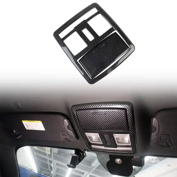 Jstotrim Carbon Fiber Roof Reading Light Lamp Cover Trim Kit For Dodge Challenger 2008-2023