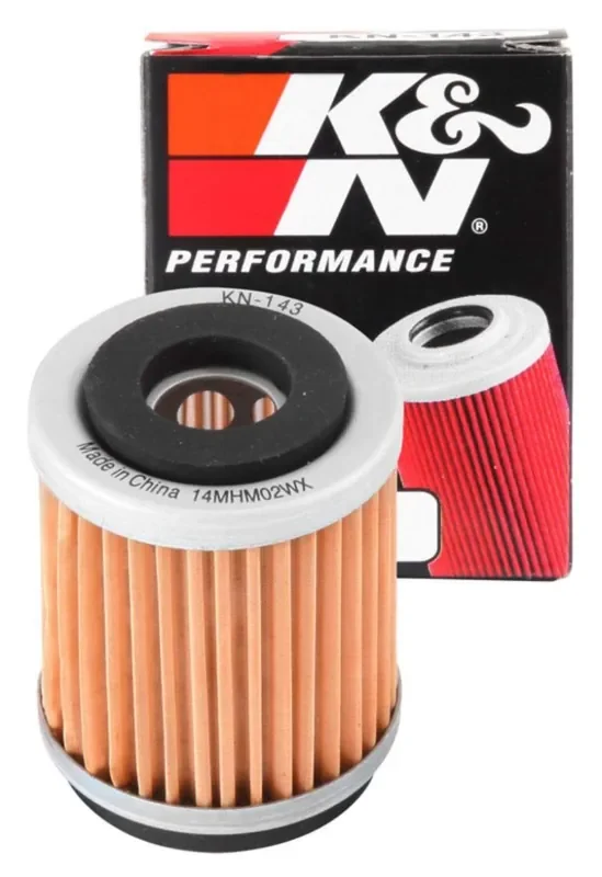 K&N Motorcycle Oil Filter High Performance, Premium, Designed To Be Used With Synthetic Or Conventional Oils Fits Select Yamaha Vehicles, Kn-143