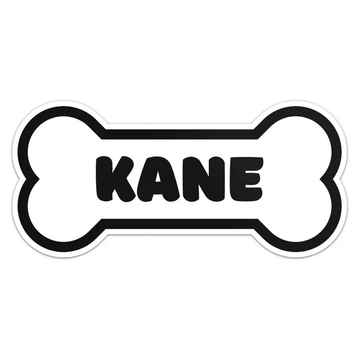 Kane Dog Name Sticker – Waterproof Vinyl Decal For Car Bumper, Laptop, Water Bottle, Wall, And Window, Size – 3‘‘ Longer Side