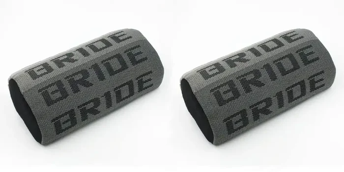 Kei Project Jdm Bride Racing Gradation Neck Headrest Pillow Fabric Bucket Seat Material 2 Pack (Gray/Bride)