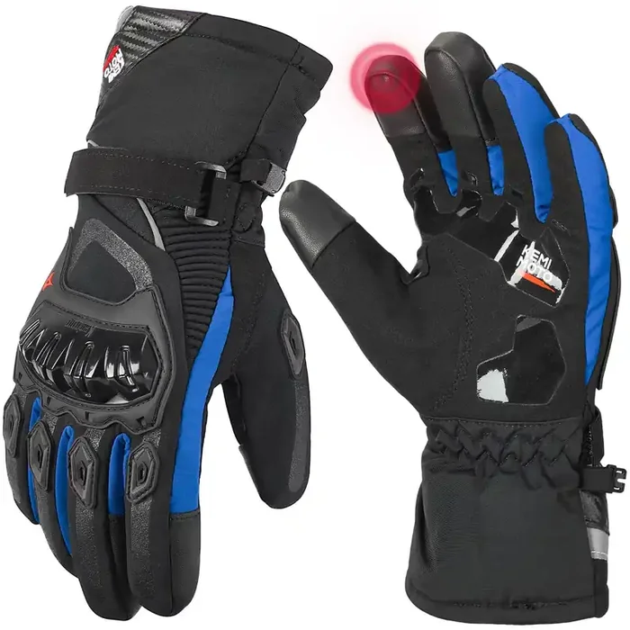 Kemimoto Winter Motorcycle Gloves, Rainproof Riding Gloves With Touchscreen, Motorcycle Winter Gloves For Men, Warm Motorcycle G