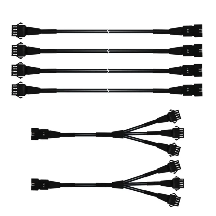 Kingshowstar Rgb Led Extension Cables, 4Pcs 5 Feet Extension Cables And 2Pcs 3 Way Y Splitter For Motorcycle Led Strips, Underglow Neon Accent Light Kit, Rock Light Extension Wire Cord