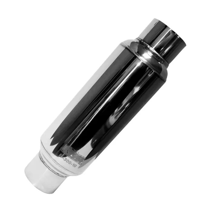Kooks 3-1/2” Round Muffler 10” Long Body. Polished Stainless Steel. – R35-35-10