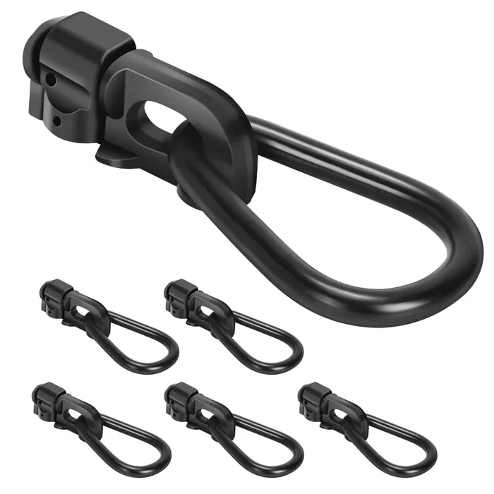 L-Track Double Stud Tie Down Fitting With Pear Link Used With L Track Rail For Truck Bed,Trailer Cargo Control,Pickup,Rv,Atv,Bearing 5000 Lbs Heavy Duty Steel (Pack Of 6 Black)
