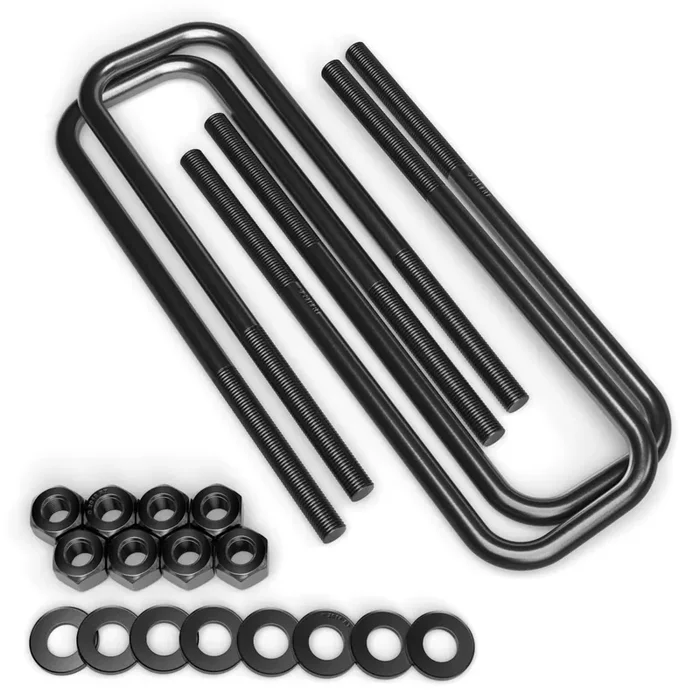 Leaf Spring Axle Extended U-Bolts (Square Bend) Compatible With Ford 1999-2004 F250 F350 Super Duty Excursion 4Wd 4X4-12 Inch Length – 3.15 Inch Width – F-250 F-350 – Black