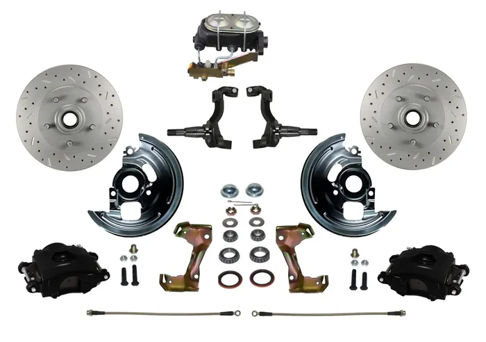 LEED Brakes BFC1002-3A1X Front Disc Brake Kit – Manual Brakes – Black – MaxGrip – Disc/Drum