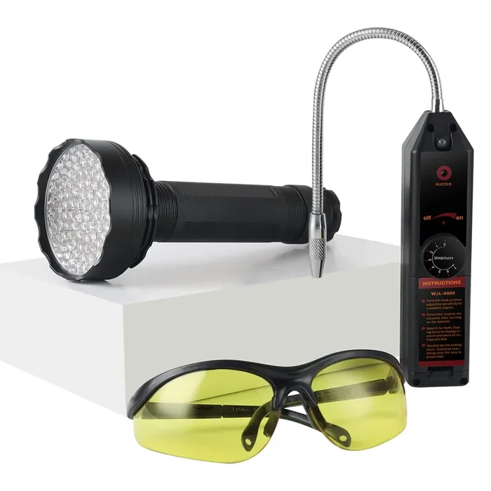Lichamp Ac Leak Detector Kit Automotive, Refrigerant Freon Leak Detector With Ac Uv Light And Protective Glasses, Lb01