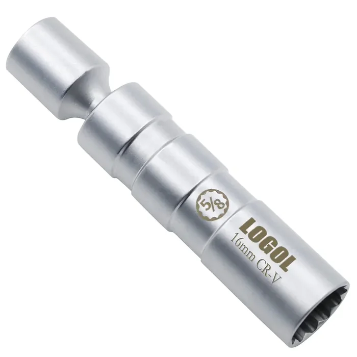Logol 5/8‘‘ Swivel Magnetic Spark Plug Socket,3/8‘‘ Drive , Enhanced Magnetic Design With Thin Wall Socket ,Cr-V Steel