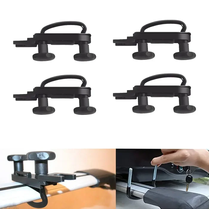 Lotcesfun Roof Box U-Bolt Clip Stainless Steel Universal Inner Width 85Mm/3.35In Thick 40Mm/1.57In Roof Rack Mounting Brackets Accessories With 8 Lock Nuts 2 Straps (4Pcs)