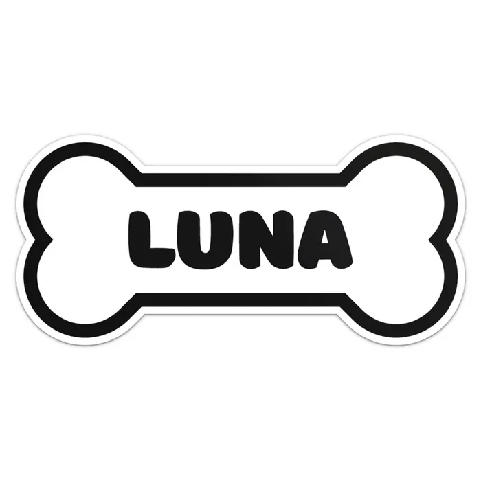Luna Dog Name Sticker – Waterproof Vinyl Decal For Car Bumper, Laptop, Water Bottle, Wall, And Window, Size – 3‘‘ Longer Side