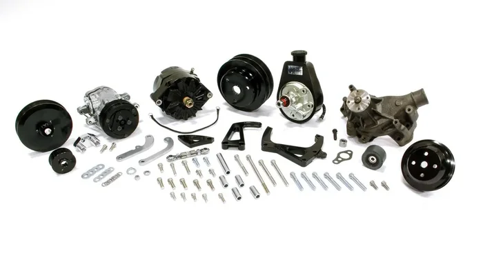 MARCH PERFORMANCE,21690-08,SBC Sport Track Pulley System LWP Black