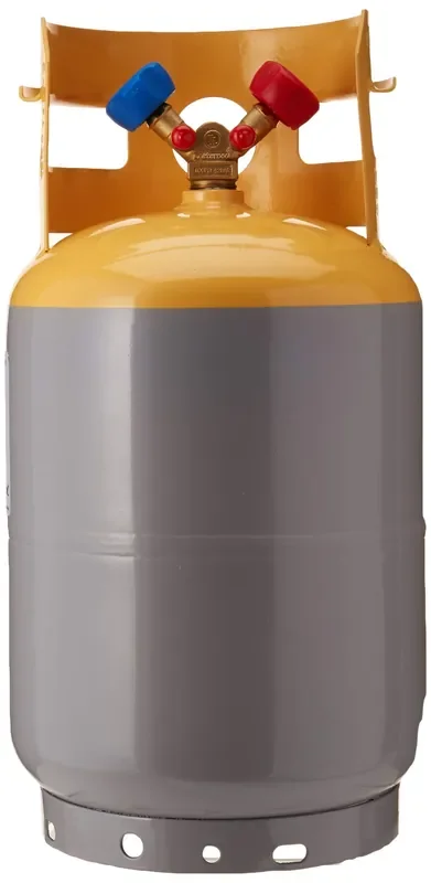 Mastercool 62010 Gray/Yellow 30 Lb Refrigerant Recovery Tank Without Float Switch And Fl-M (7/16-20)