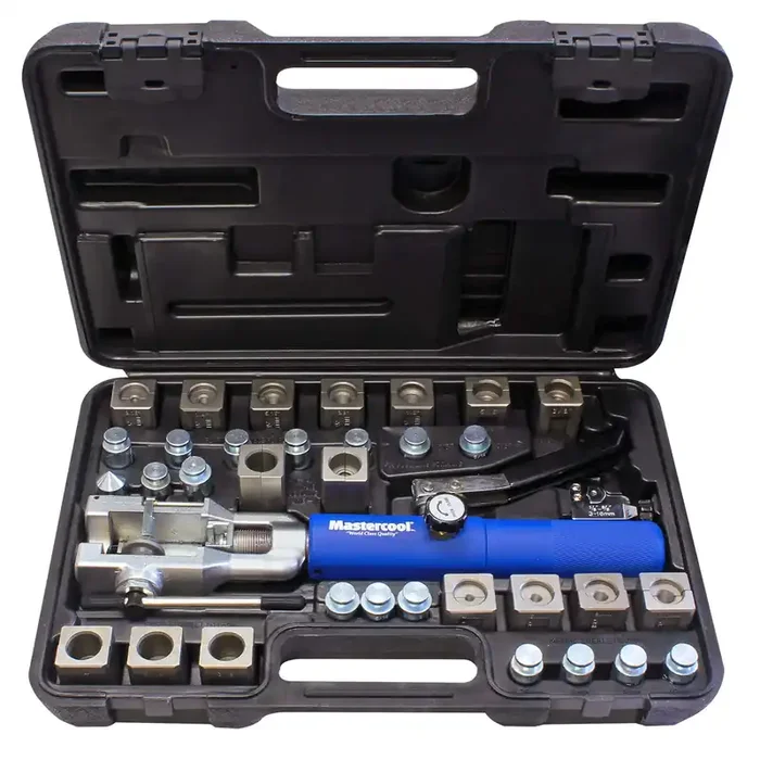 Mastercool 72485-Prc Universal Hydraulic Flaring Tool Set (Includes 3/8‘‘ And 1/2‘‘ Transmission Cooling Line Die And Adapter Se