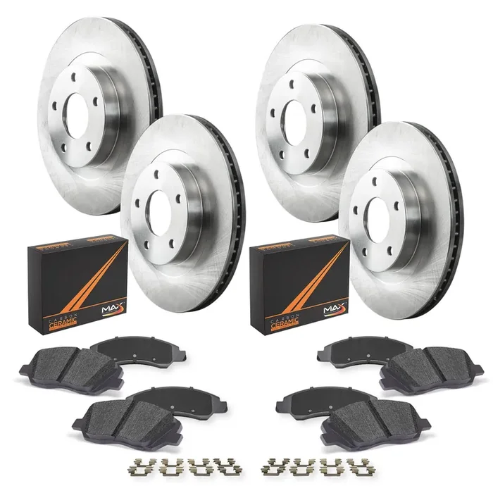 Max Advanced Brakes Front & Rear Brake Kit For 2013 2014 2015 Honda Civic Ex Ex-L Touring Lx Acura Ilx 2.0L Replacement Premium Oe Disc Brake Rotors And Ceramic Brake Pads