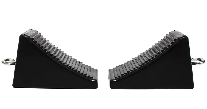 Maxxhaul 50011 Rubber Wheel Chock With Eyelet (6-1/2‘‘ X 3-3/4‘‘ X 4‘‘), 2 Pack