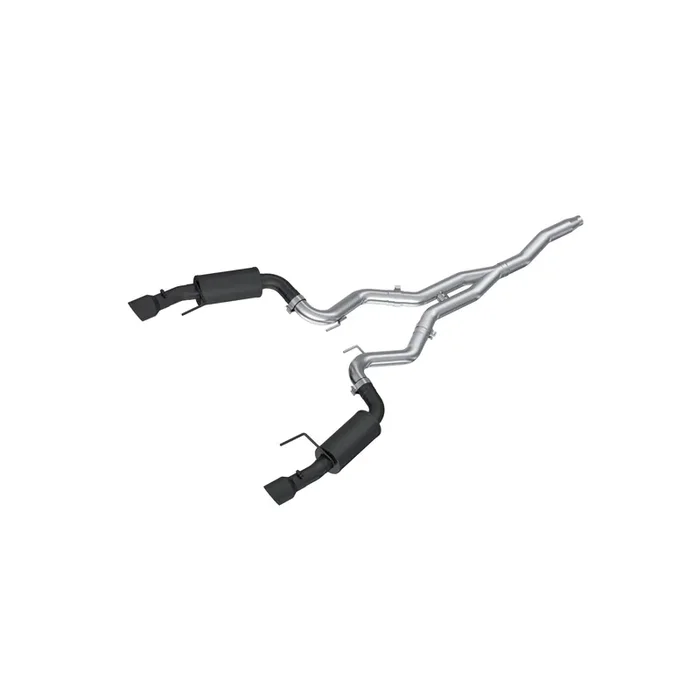 MBRP 2015-2021 Mustang 2.3L Ecoboost Aluminized Street Series Cat-Back (Black Tips) – S7274BLK