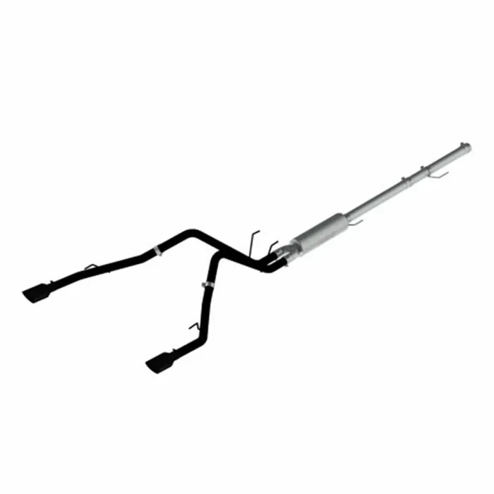 Mbrp S5146Blk Black Coated 2 1/2‘ Dual Split Rear Cat Back Through Stock Bumper
