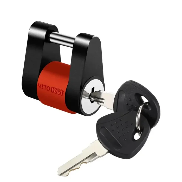 Metoware Trailer Tongue Lock, 1/4‘‘ Dia With 3/4‘‘ Span Heavy-Duty Steel Trailer Coupler Lock For Tow Boat Rv Truck Car‘S Couple