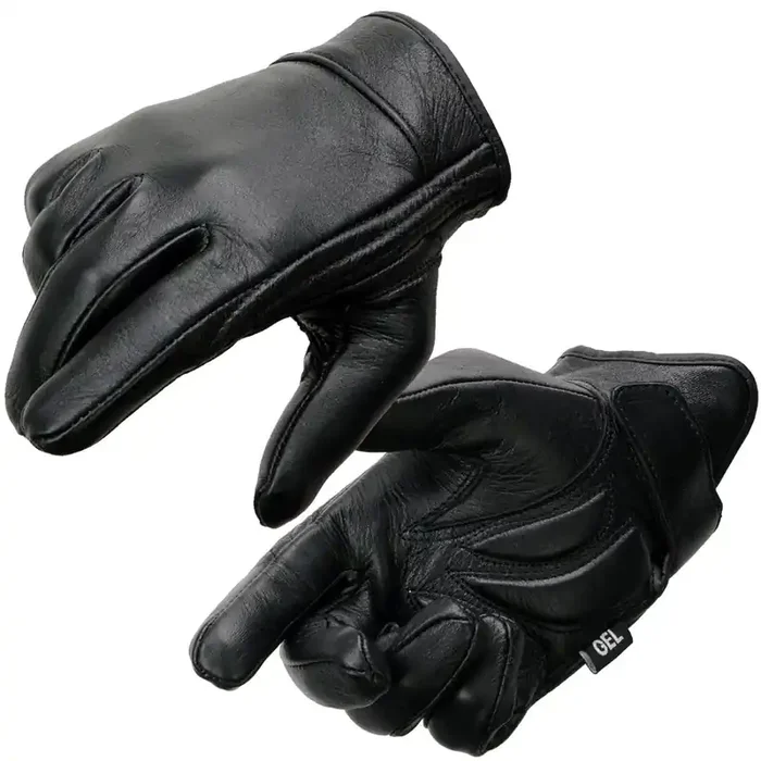 Milwaukee Leather Mg7510 Men‘S Black Leather Gel Padded Palm Short Wrist Motorcycle Hand Gloves W/ Full Panel Cover – 3X-Large