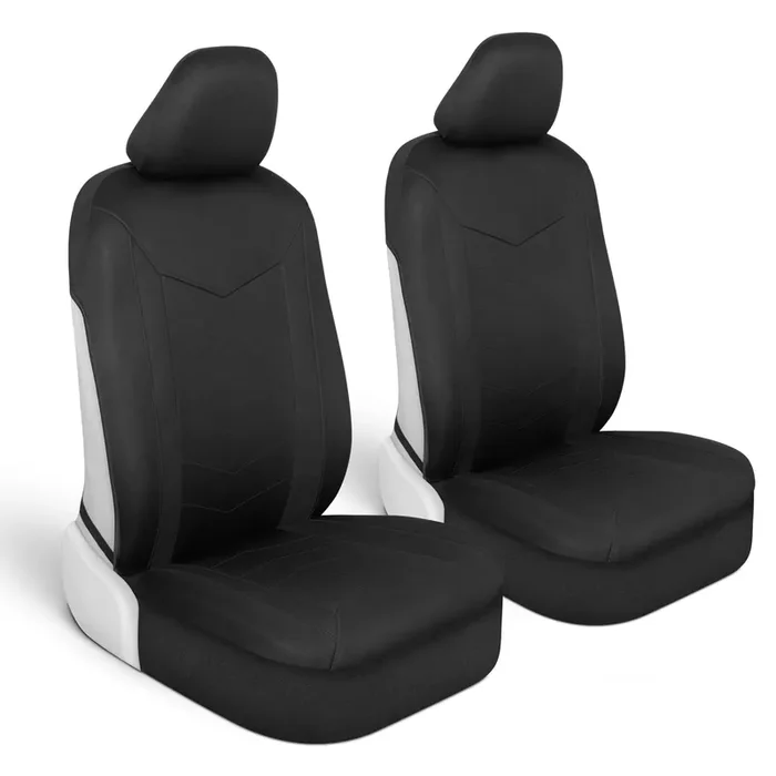 Motor Trend Spillguard 2 Black Seat Covers For Cars & Seat Covers For Trucks – Neoprene Lining Waterproof Car Seat Covers Front