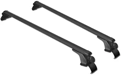Mph Production 48‘ (120Cm) Universal Fit Black Adjustable Aluminum Window Frame Roof Rack Cross Bars Cargo Carrier With 3 Pairs Of Mounting Clamps (2 Pcs)