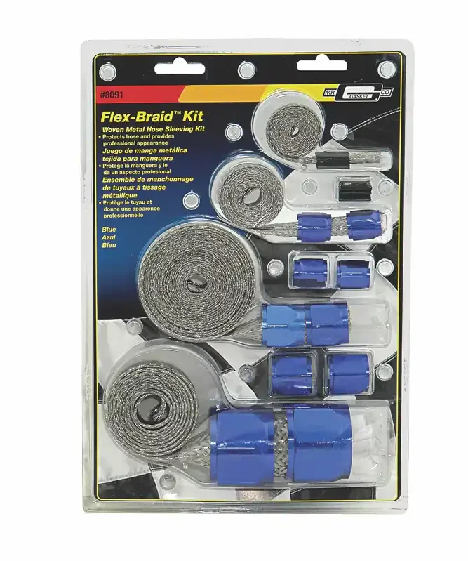 Mr. Gasket 8091 BRAIDED HOSE SLEEVE KIT-BLU
