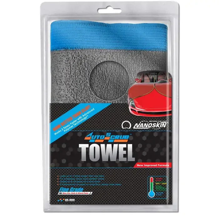 Nanoskin Autoscrub Surface Prep Towel Fine Grade- Patented Clay Bar Replacement Tool To Remove Embedded Contaminants Before Wax