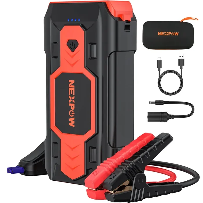 Nexpow Battery Jump Starter 2500A Car Jump Starter (Up To 8.0L Gas/8L Diesel Engines) 12V Car Battery Booster Pack With Usb Quic
