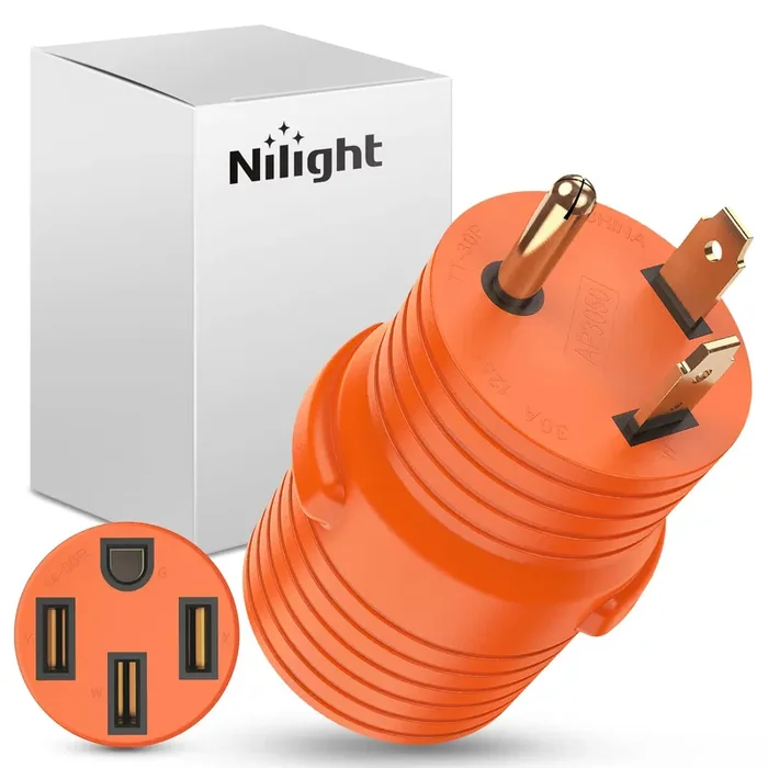 Nilight 30 Amp To 50 Amp Rv Power Adapter 3 Prong 125/250 Volt Heavy Duty Converter Tt-30P To 14-50R 30A Male Plug To 50A Female