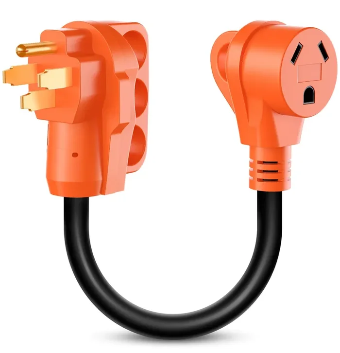 Nilight – 50033R 18 Inch 50 Amp To 30 Amp Rv Plug Adapter Heavy Duty Dogbone Electrical Adapter With Handle 50A Male To 30A Fema