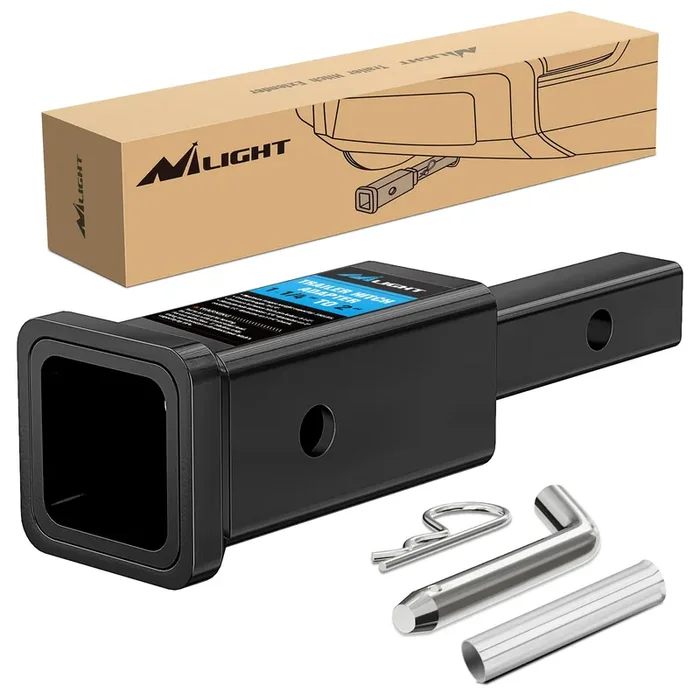 Nilight Trailer Hitch Receiver Extender Adapter Reducer 1-1/4 To 2Inch Hitch Adapter 6-1/2 Inch Extension Sleeve Convertor 350Lb