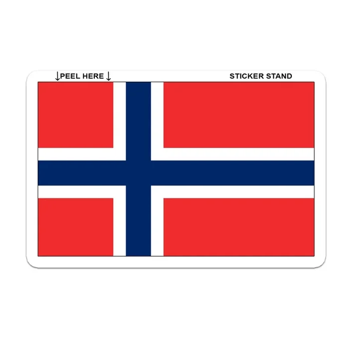 Norway Norwegian Flag Car Bumper Sticker 5‘‘ X 4‘‘