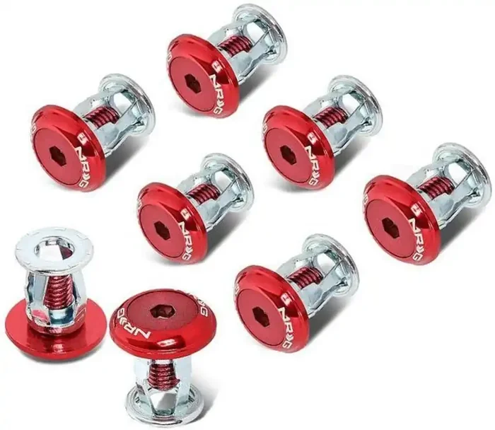 NRG Innovations Fender Washer Kits with Color Matched Bolts M8 Size (fits 12mm bolts)- Rivets for Metal FW-800RD