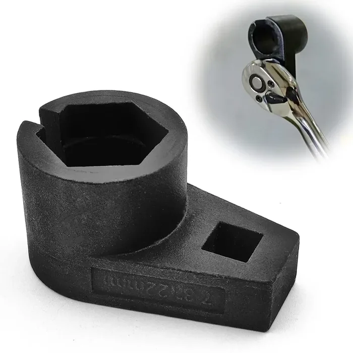 Offset Oxygen Sensor Socket, 3/8-Inch Drive By 7/8-Inch 22Mm, Wire Gate Accesses Sensor From Side, Preventing Damage To Wires, Universal For Most Models Of Cars